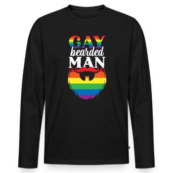 Gay Rights Rainbow Pride Month LGBTQ Gay Pride - Männer Premium Bio Langarmshirt - Schwarz - Vorne - Nico (187cm)