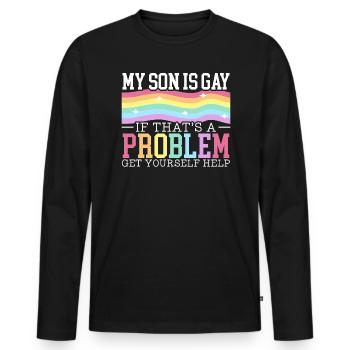 Gay Rights Rainbow Pride Month LGBTQ Gay Pride - Männer Premium Bio Langarmshirt - Schwarz - Vorne - Nico (187cm)