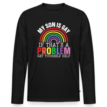 Gay Rights Rainbow Pride Month LGBTQ Gay Pride - Männer Premium Bio Langarmshirt - Schwarz - Vorne - Nico (187cm)