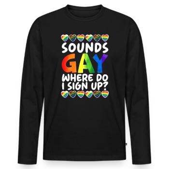 Gay Rights Rainbow Pride Month LGBTQ Gay Pride - Männer Premium Bio Langarmshirt - Schwarz - Vorne - Nico (187cm)