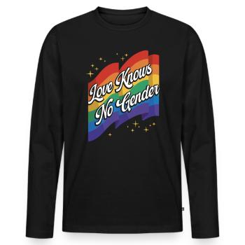 Love Knows No Gender Regenbogen Pride Month LGBTQ Gay - Männer Premium Bio Langarmshirt - Schwarz - Vorne - Nico (187cm)