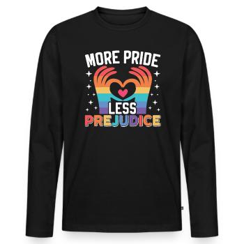 Mehr Pride Weniger Vorurteile Regenbogen LGBTQ Gay Pride - Männer Premium Bio Langarmshirt - Schwarz - Vorne - Nico (187cm)