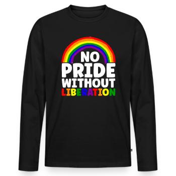 Kein Stolz ohne Befreiung Regenbogen LGBTQ Schwul - Männer Premium Bio Langarmshirt - Schwarz - Vorne - Nico (187cm)