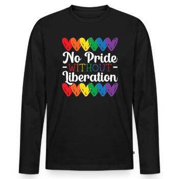 Kein Stolz ohne Befreiung Regenbogen LGBTQ Schwul - Männer Premium Bio Langarmshirt - Schwarz - Vorne - Nico (187cm)