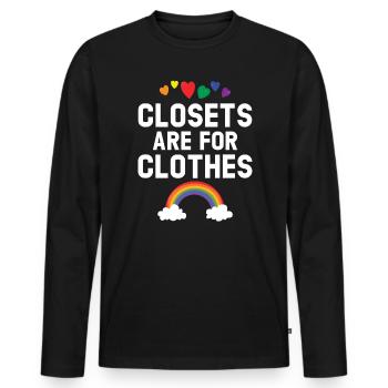 Closets Are For Clothes Rainbow Pride Month LGBTQ - Men's Premium Organic Long Sleeve Shirt - black - Front - Nico (187cm)