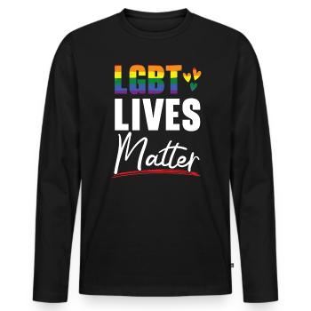 LGBT Vibes Matter Rainbow Pride Mois LGBTQ Gay - T-shirt manches longues Premium bio Homme - noir - Devant - Nico (187cm)