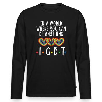 Gay Rights Rainbow Pride LGBTQ Gay Pride Parade - Männer Premium Bio Langarmshirt - Schwarz - Vorne - Nico (187cm)