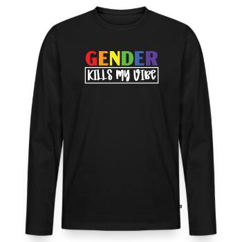 Gay Rights Rainbow Pride LGBTQ Gay Pride Parade - Männer Premium Bio Langarmshirt - Schwarz - Vorne - Nico (187cm)
