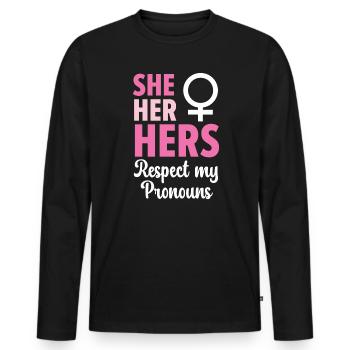 Gay Rights Rainbow Pride LGBTQ Gay Pride Parade - Männer Premium Bio Langarmshirt - Schwarz - Vorne - Nico (187cm)