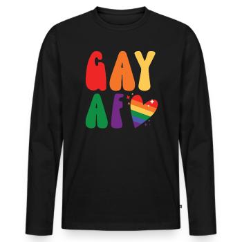 Gay Rights Rainbow Pride LGBTQ Gay Pride Parade - Männer Premium Bio Langarmshirt - Schwarz - Vorne - Nico (187cm)