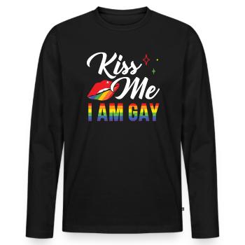 Gay Rights Rainbow Pride LGBTQ Gay Pride Parade - Männer Premium Bio Langarmshirt - Schwarz - Vorne - Nico (187cm)
