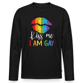 Gay Rights Rainbow Pride LGBTQ Gay Pride Parade - Männer Premium Bio Langarmshirt - Schwarz - Vorne - Nico (187cm)