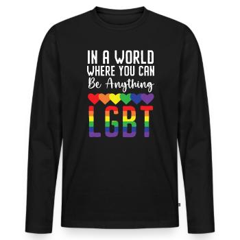 Gay Rights Rainbow Pride LGBTQ Gay Pride Parade - Männer Premium Bio Langarmshirt - Schwarz - Vorne - Nico (187cm)
