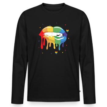 Gay Rights Rainbow Pride LGBTQ Gay Pride Parade - Männer Premium Bio Langarmshirt - Schwarz - Vorne - Nico (187cm)