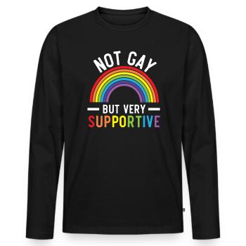 Gay Rights Rainbow Pride LGBTQ Gay Pride Parade - Männer Premium Bio Langarmshirt - Schwarz - Vorne - Nico (187cm)