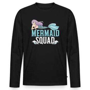 Mermaid Squad Mythe Folklore Sous-marin Aquatique - T-shirt manches longues Premium bio Homme - noir - Devant - Nico (187cm)