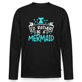 Je préfère être un mythe de sirène Folklore aquatique - T-shirt manches longues Premium bio Homme - noir - Devant - Nico (187cm)