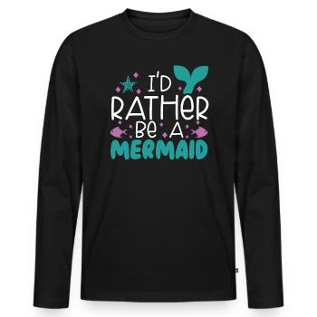 Je préfère être un mythe de sirène Folklore aquatique - T-shirt manches longues Premium bio Homme - noir - Devant - Nico (187cm)
