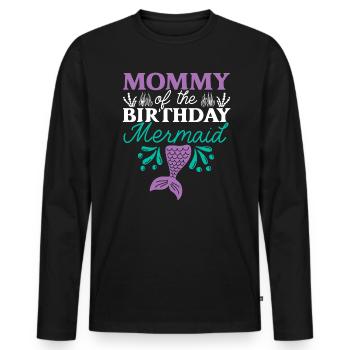 Maman De L’Anniversaire Mermaid Anniversaire Sous l’eau - T-shirt manches longues Premium bio Homme - noir - Devant - Nico (187cm)