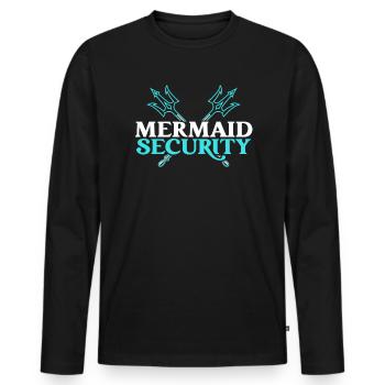 Mermaid Security Meilleur papa de tous les temps Fête des pères Sirène - T-shirt manches longues Premium bio Homme - noir - Devant - Nico (187cm)