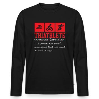 Triathlon Athlète Triathlète Natation Vélo Course - T-shirt manches longues Premium bio Homme - noir - Devant - Nico (187cm)