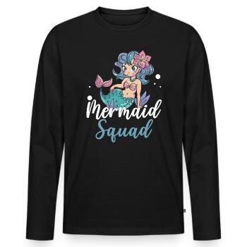 Mermaid Squad Mythe Folklore Sous-marin Aquatique - T-shirt manches longues Premium bio Homme - noir - Devant - Nico (187cm)