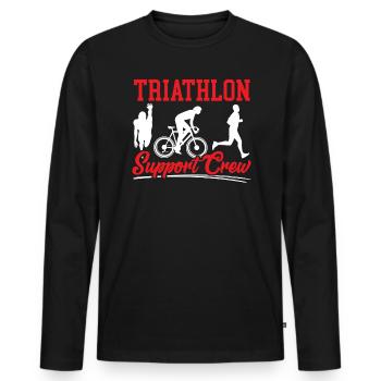 Triathlon Athlète Triathlète Natation Vélo Course - T-shirt manches longues Premium bio Homme - noir - Devant - Nico (187cm)