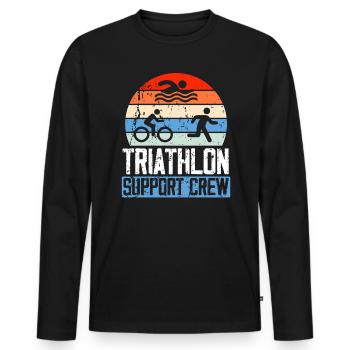 Triathlon Athlète Triathlète Natation Vélo Course - T-shirt manches longues Premium bio Homme - noir - Devant - Nico (187cm)