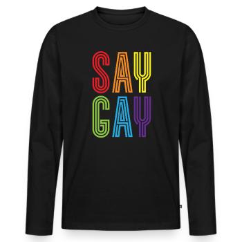 Gay Rights Rainbow Pride Month LGBTQ Gay Pride - Männer Premium Bio Langarmshirt - Schwarz - Vorne - Nico (187cm)