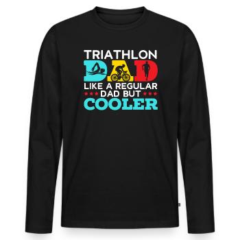 Triathlon Athlet Triathlet Schwimmen Radfahren Laufen - Männer Premium Bio Langarmshirt - Schwarz - Vorne - Nico (187cm)