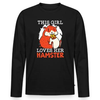 This Girl Loves Hamsters Rodent Pet Hamster Hammy - Men's Premium Organic Long Sleeve Shirt - black - Front - Nico (187cm)