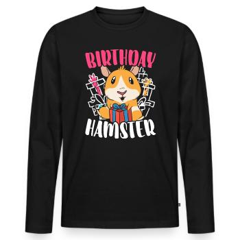 Birthday Hamster Lover Hamster Owner Rodent Hammy - Men's Premium Organic Long Sleeve Shirt - black - Front - Nico (187cm)