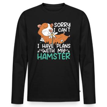 Hamster Lover Hamster Owner Rodent Pet Hammy - Men's Premium Organic Long Sleeve Shirt - black - Front - Nico (187cm)