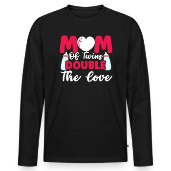 Maternité Maman Meilleure maman de tous les temps Mama Fête des mères - T-shirt manches longues Premium bio Homme - noir - Devant - Nico (187cm)