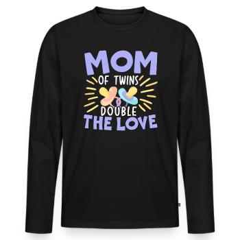 Maternité Maman Meilleure maman de tous les temps Mama Fête des mères - T-shirt manches longues Premium bio Homme - noir - Devant - Nico (187cm)