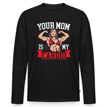 Motherhood Mommy Best Mom Ever Mama Mothers Day - Men's Premium Organic Long Sleeve Shirt - black - Front - Nico (187cm)