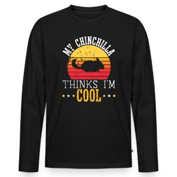 Chinchilla Lover Rodent Animal Chinchilla Propriétaire - T-shirt manches longues Premium bio Homme - noir - Devant - Nico (187cm)