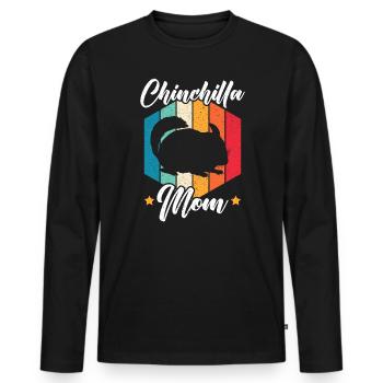Chinchilla Mom Chinchilla Lover Rodent Pet Animal - Men's Premium Organic Long Sleeve Shirt - black - Front - Nico (187cm)