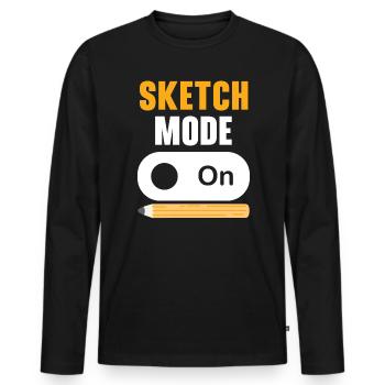 Esquisse Dessin Doodling Dessiner Dessinateur - T-shirt manches longues Premium bio Homme - noir - Devant - Nico (187cm)