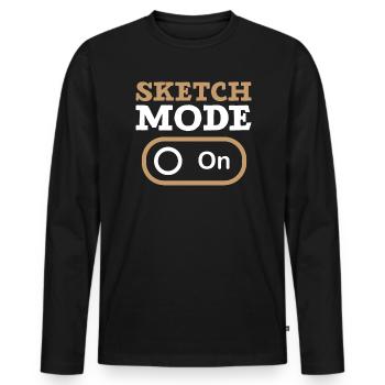 Esquisse Dessin Doodling Dessiner Dessinateur - T-shirt manches longues Premium bio Homme - noir - Devant - Nico (187cm)