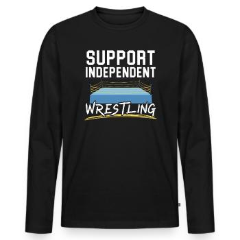 Wrestling Fan Wrestler Wrestle Grappling Wrestling - T-shirt manches longues Premium bio Homme - noir - Devant - Nico (187cm)