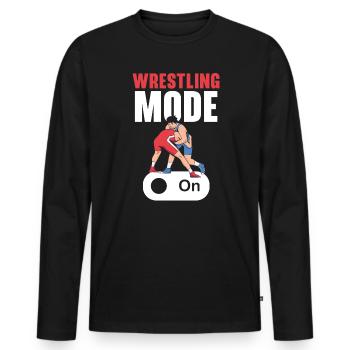 Wrestling Fan Wrestler Wrestle Grappling Wrestling - Men's Premium Organic Long Sleeve Shirt - black - Front - Nico (187cm)