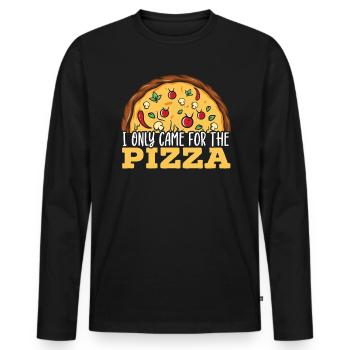 Pizza Eater Pepperoni Pizza Lover Italian Food - T-shirt manches longues Premium bio Homme - noir - Devant - Nico (187cm)