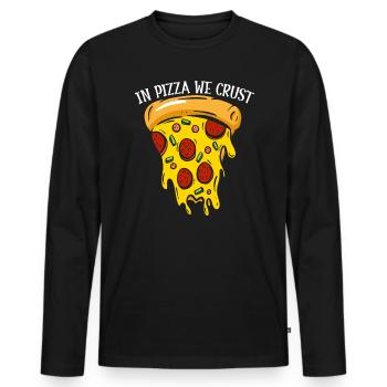 Dans Pizza We Crust Pizza J’adore Pizza Cuisine italienne - T-shirt manches longues Premium bio Homme - noir - Devant - Nico (187cm)
