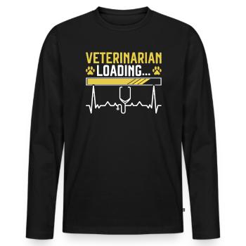 Veterinarian Loading Animal Doctor Veterinary - Men's Premium Organic Long Sleeve Shirt - black - Front - Nico (187cm)