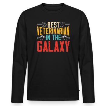 Tierflüsterer, Tierarzt, Tierarzt, Tierarzt - Männer Premium Bio Langarmshirt - Schwarz - Vorne - Nico (187cm)