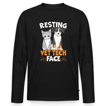 Tierflüsterer, Tierarzt, Tierarzt, Tierarzt - Männer Premium Bio Langarmshirt - Schwarz - Vorne - Nico (187cm)