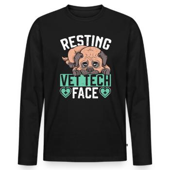Tierflüsterer, Tierarzt, Tierarzt, Tierarzt - Männer Premium Bio Langarmshirt - Schwarz - Vorne - Nico (187cm)