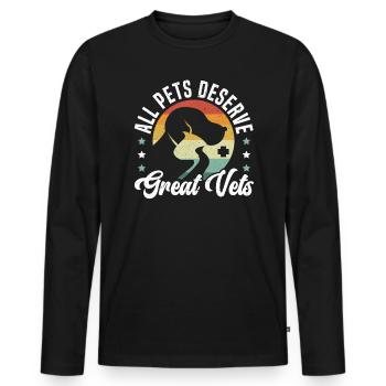 Tierflüsterer, Tierarzt, Tierarzt, Tierarzt - Männer Premium Bio Langarmshirt - Schwarz - Vorne - Nico (187cm)