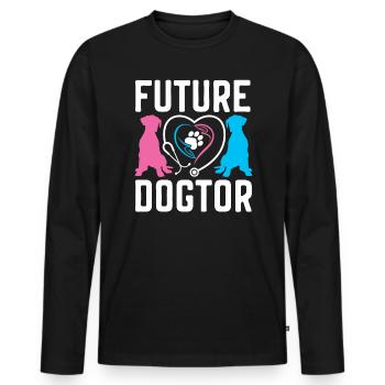Future Dogtor Veterinarian Animal Doctor Vet - Men's Premium Organic Long Sleeve Shirt - black - Front - Nico (187cm)